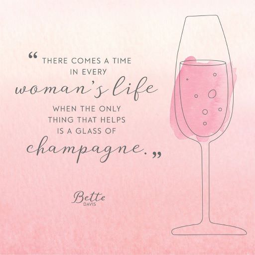 illustration of champagne glass with quote