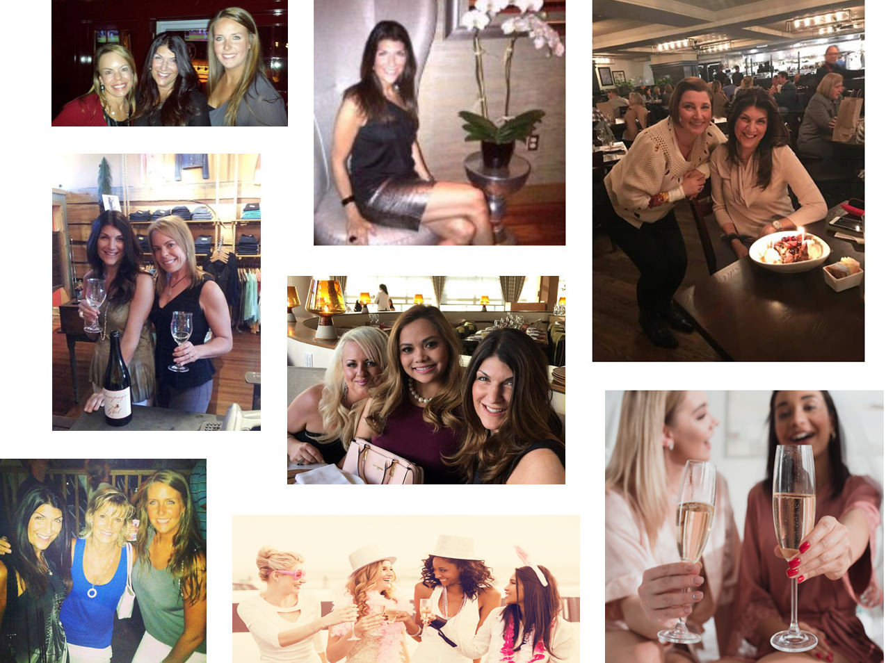 collage of women having fun